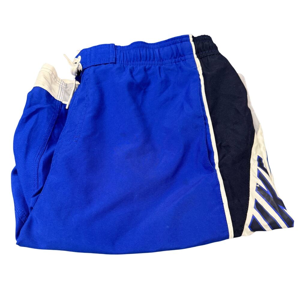 Nike Board Shorts Mens Large (38x9.5 ACTUAL) Swim Trunks Mesh Lined Blue White